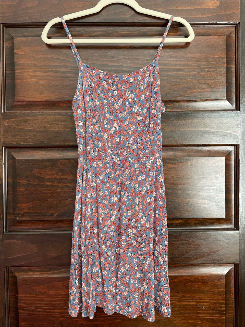 Cotton On Floral Mini Dress in Rust and Blue